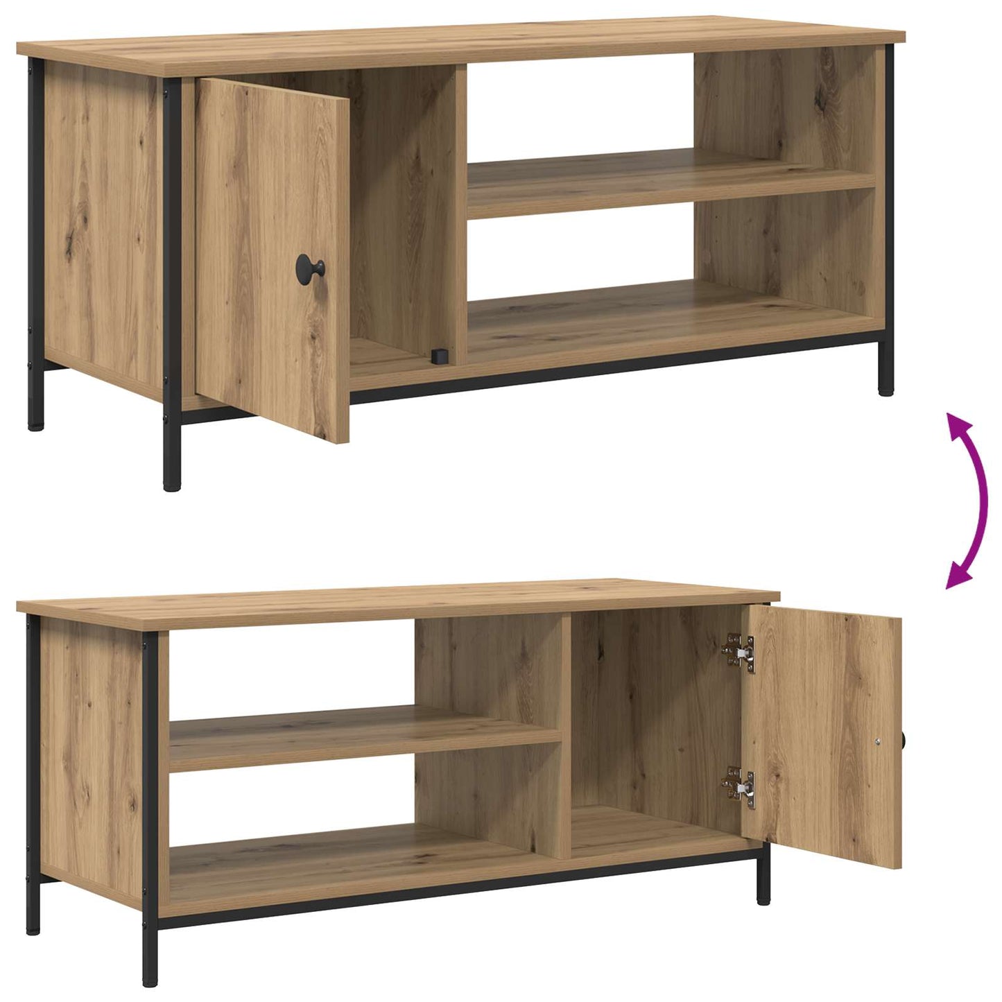 vidaXL TV Cabinet 100 x 40 x 45 cm Artisan Oak Engineered Wood