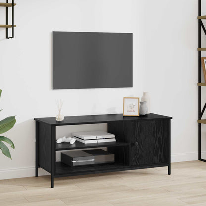 vidaXL TV Cabinet 100 x 40 x 45 cm Black Oak Engineered Wood
