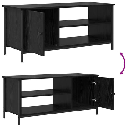 vidaXL TV Cabinet 100 x 40 x 45 cm Black Oak Engineered Wood