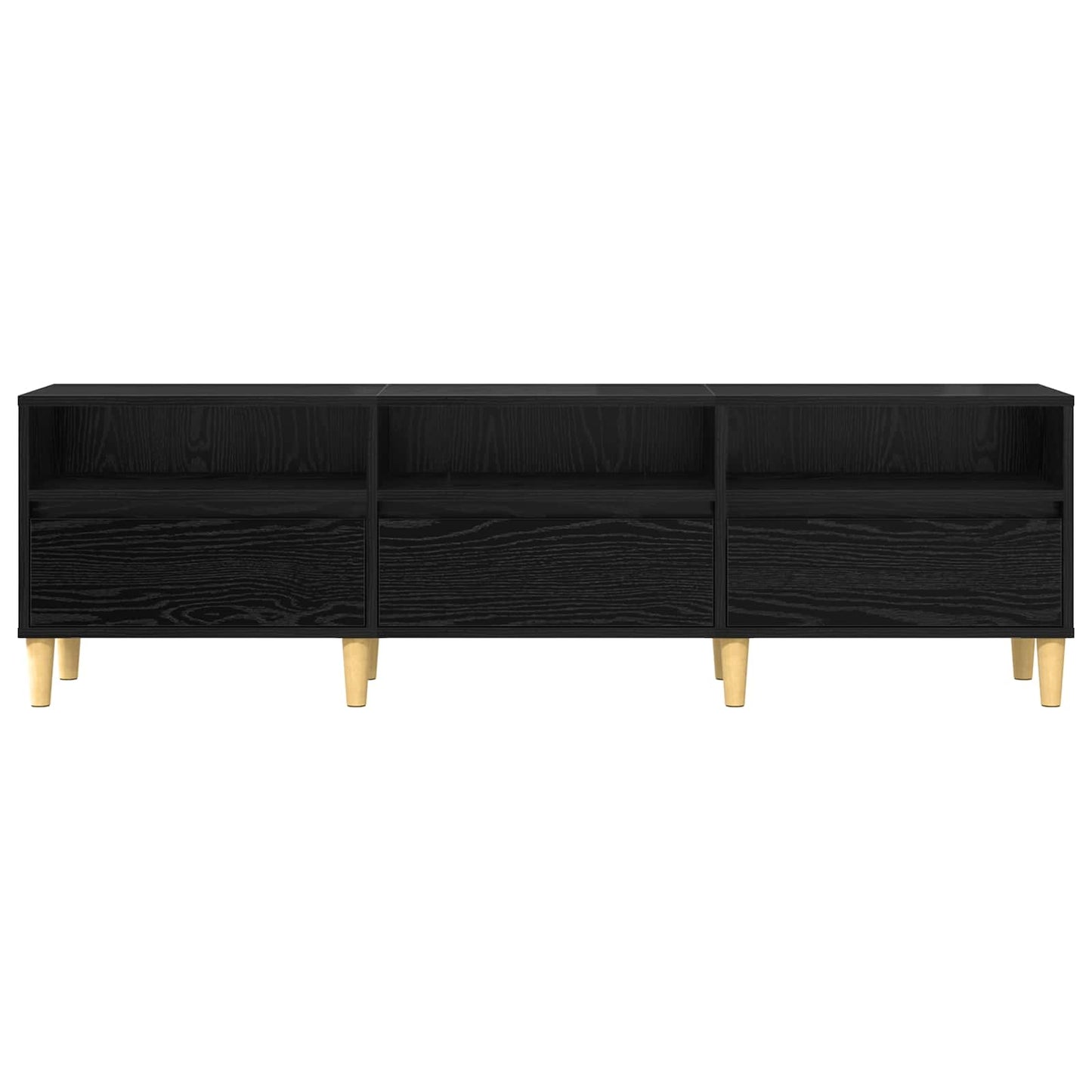 vidaXL TV Cabinet Black Oak 150 x 30 x 45 cm Engineered Wood