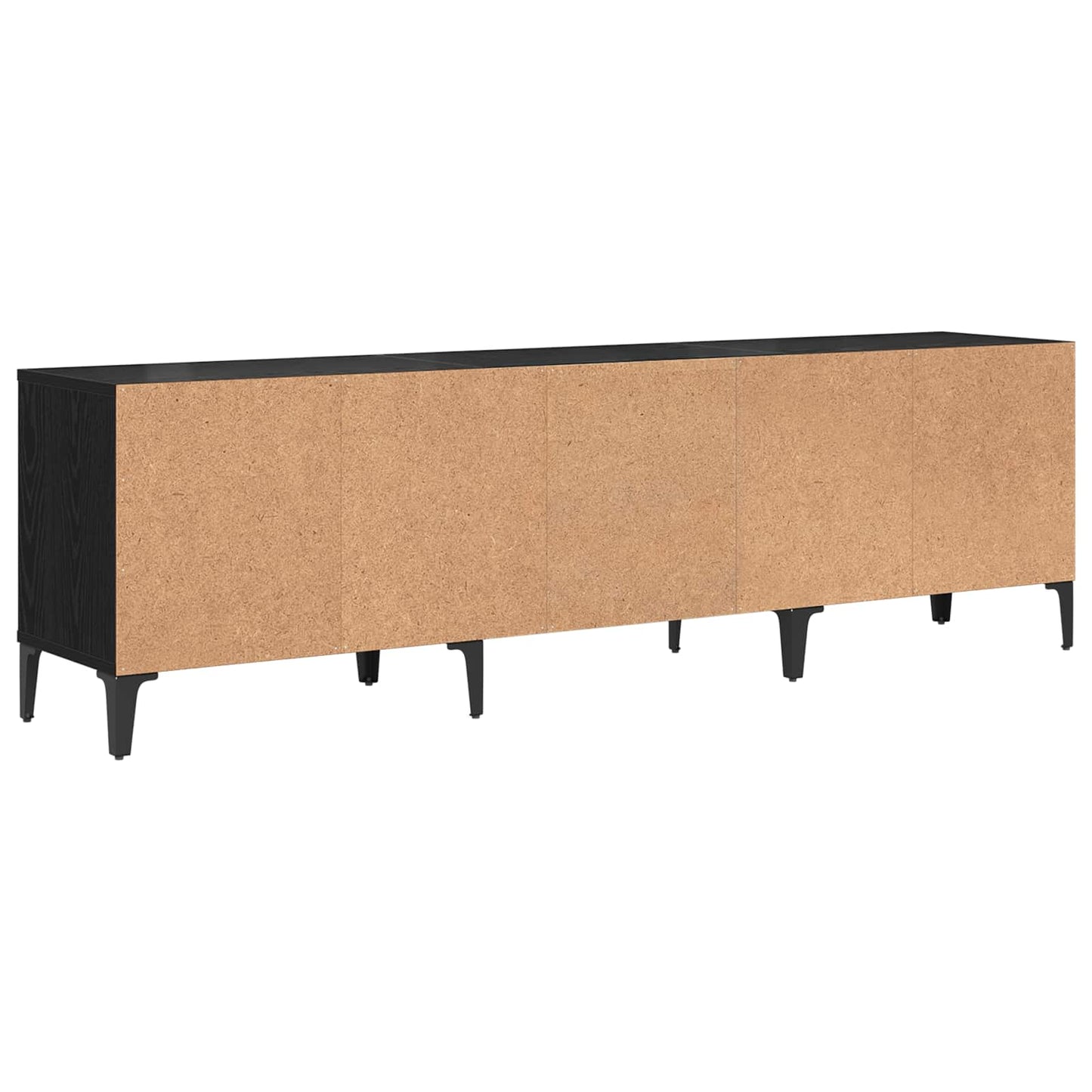 vidaXL TV Cabinet Black Oak 150 x 30 x 45 cm Engineered Wood and Iron