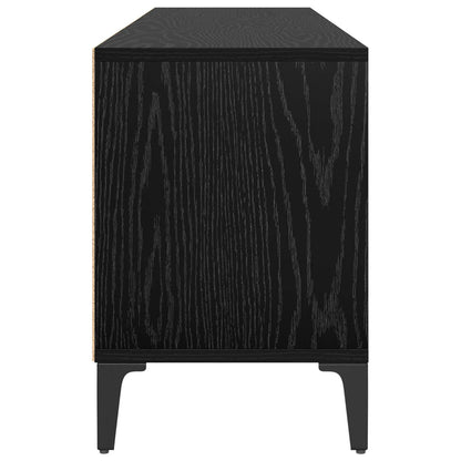 vidaXL TV Cabinet Black Oak 150 x 30 x 45 cm Engineered Wood and Iron