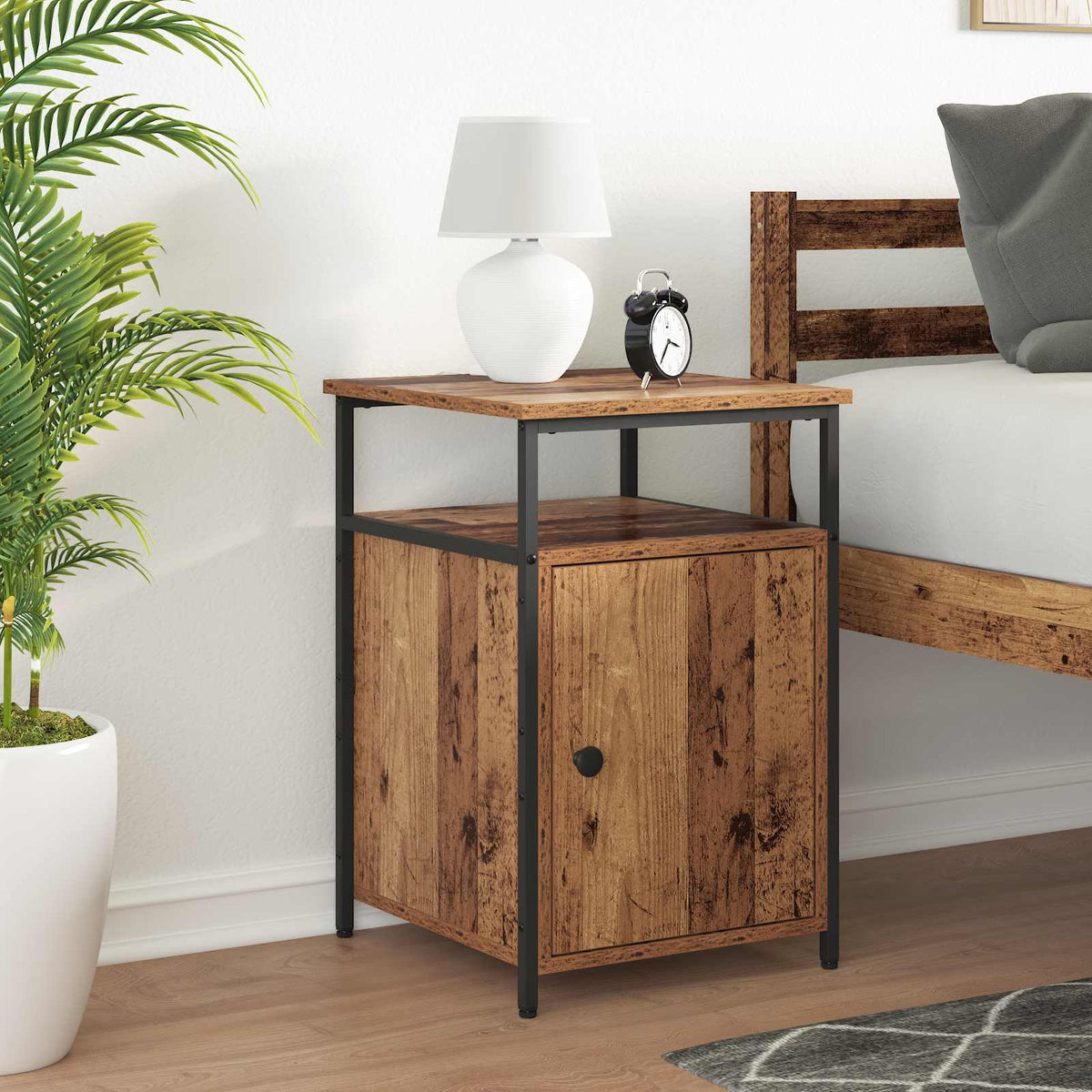 vidaXL Bedside Cabinet 2 pcs Old wood Engineered Wood