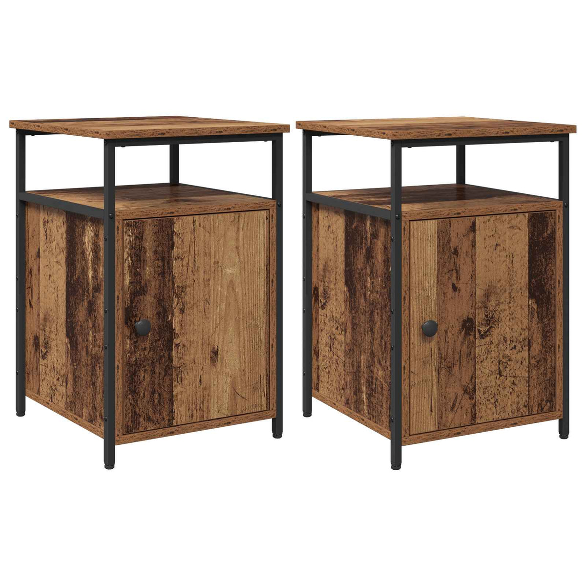 vidaXL Bedside Cabinet 2 pcs Old wood Engineered Wood