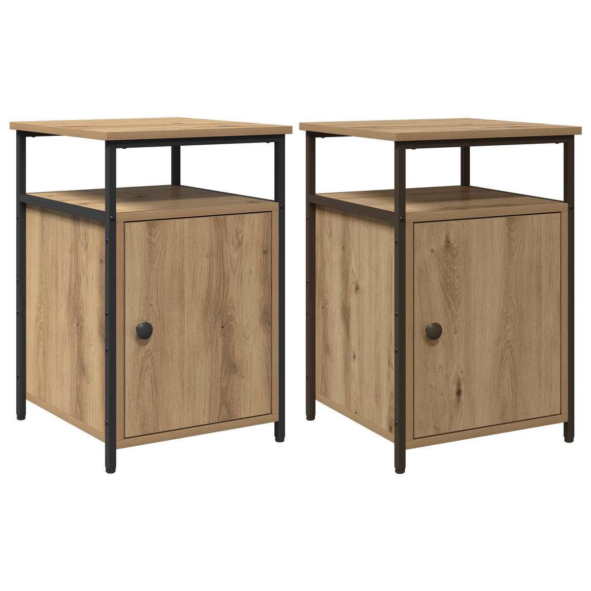 vidaXL Bedside Cabinet 2 pcs Artisan oak Engineered Wood