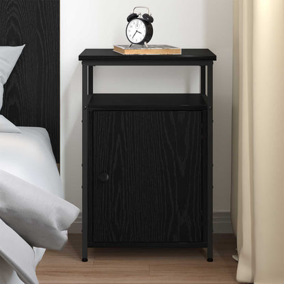 vidaXL Bedside Cabinet Black oak Engineered Wood