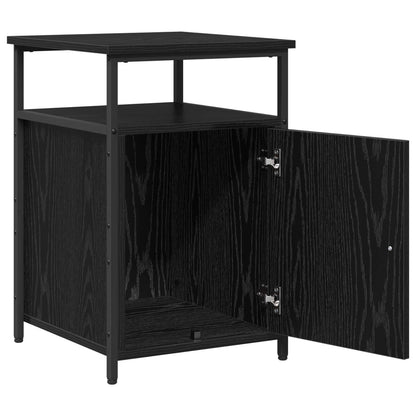 vidaXL Bedside Cabinet with Drawer 2 pcs Black oak Engineered Wood