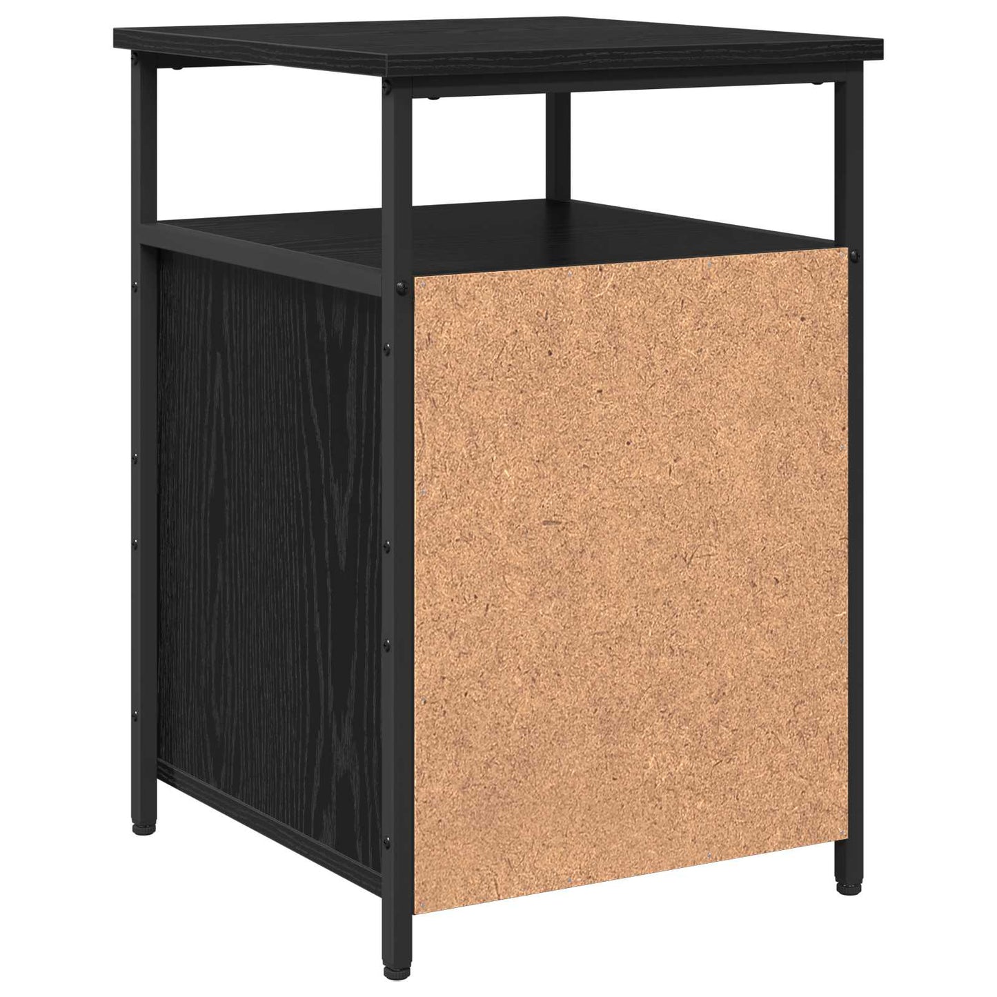 vidaXL Bedside Cabinet with Drawer 2 pcs Black oak Engineered Wood