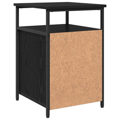 vidaXL Bedside Cabinet with Drawer 2 pcs Black oak Engineered Wood