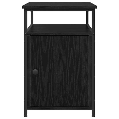 vidaXL Bedside Cabinet with Drawer 2 pcs Black oak Engineered Wood