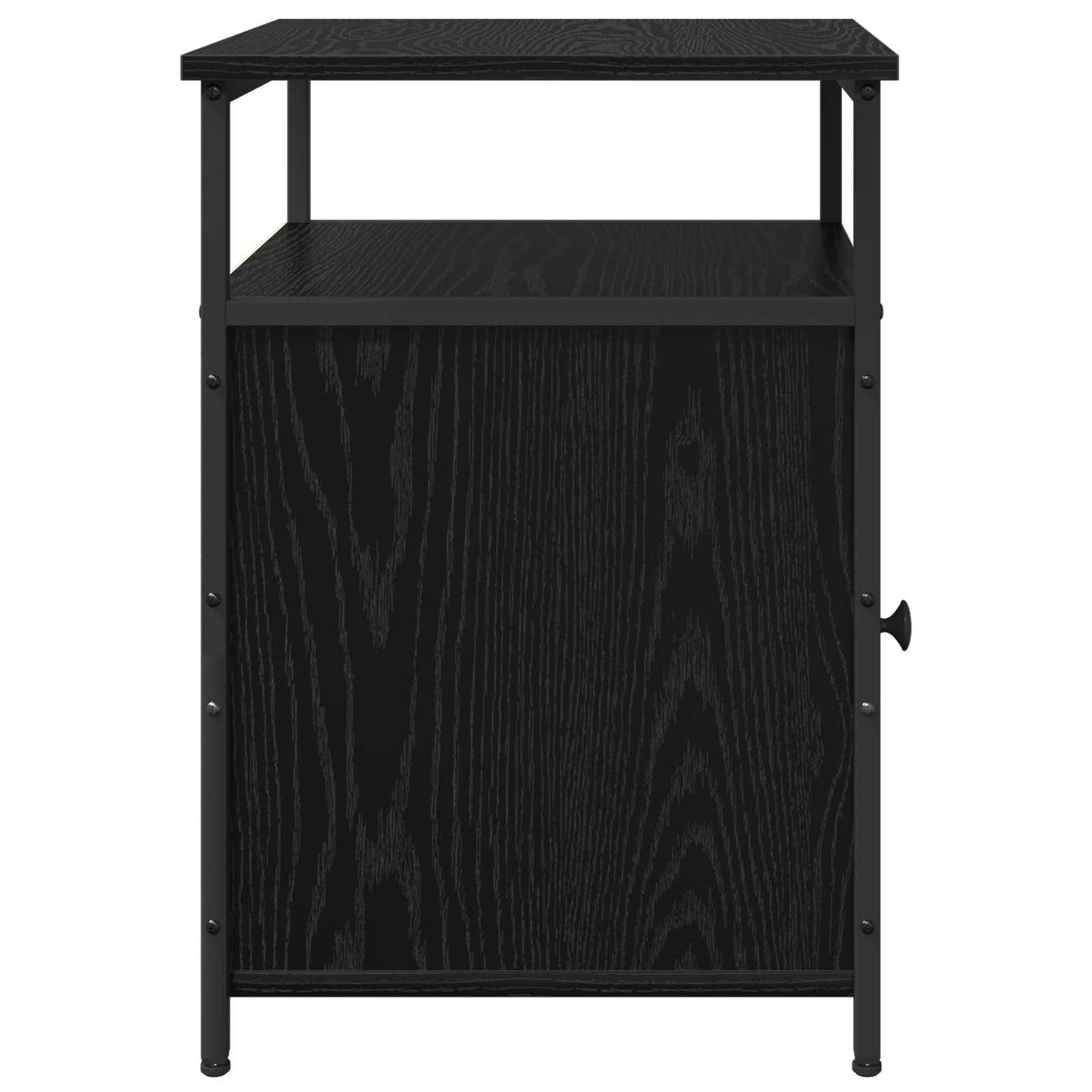 vidaXL Bedside Cabinet with Drawer 2 pcs Black oak Engineered Wood