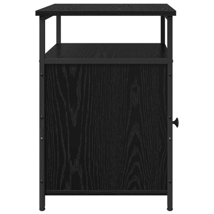 vidaXL Bedside Cabinet with Drawer 2 pcs Black oak Engineered Wood