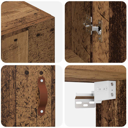 vidaXL Wall Cabinet Old Wood 69.5 x 34 x 90 cm Engineered Wood