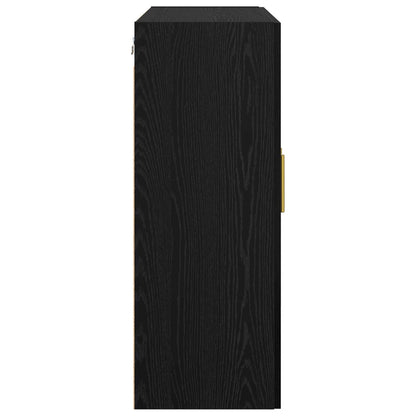 vidaXL Wall Cabinet Black Oak 69.5 x 34 x 90 cm Engineered Wood