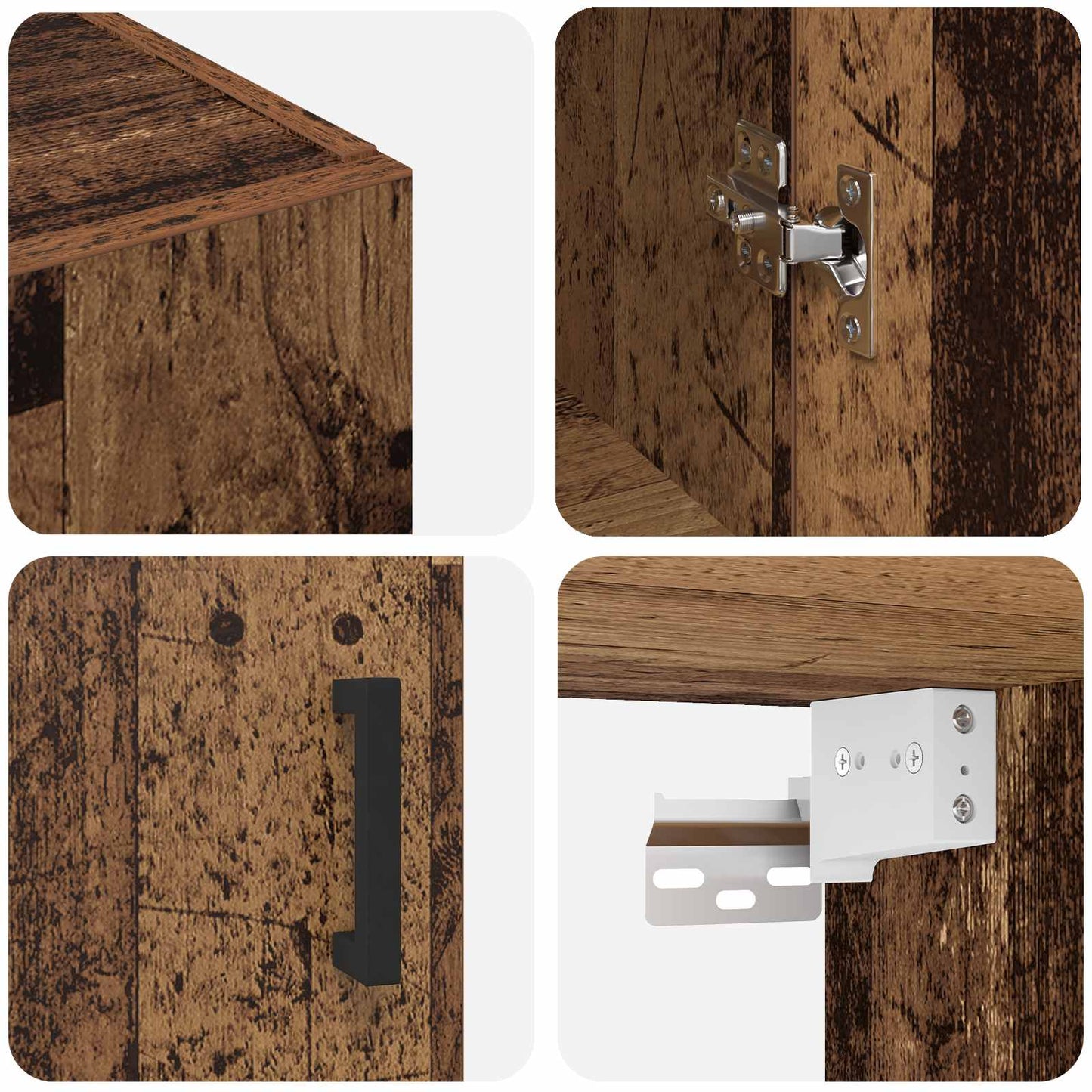 vidaXL Wall Cabinet Old Wood 69.5 x 34 x 90 cm Engineered Wood