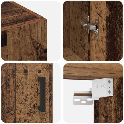 vidaXL Wall Cabinet Old Wood 69.5 x 34 x 90 cm Engineered Wood