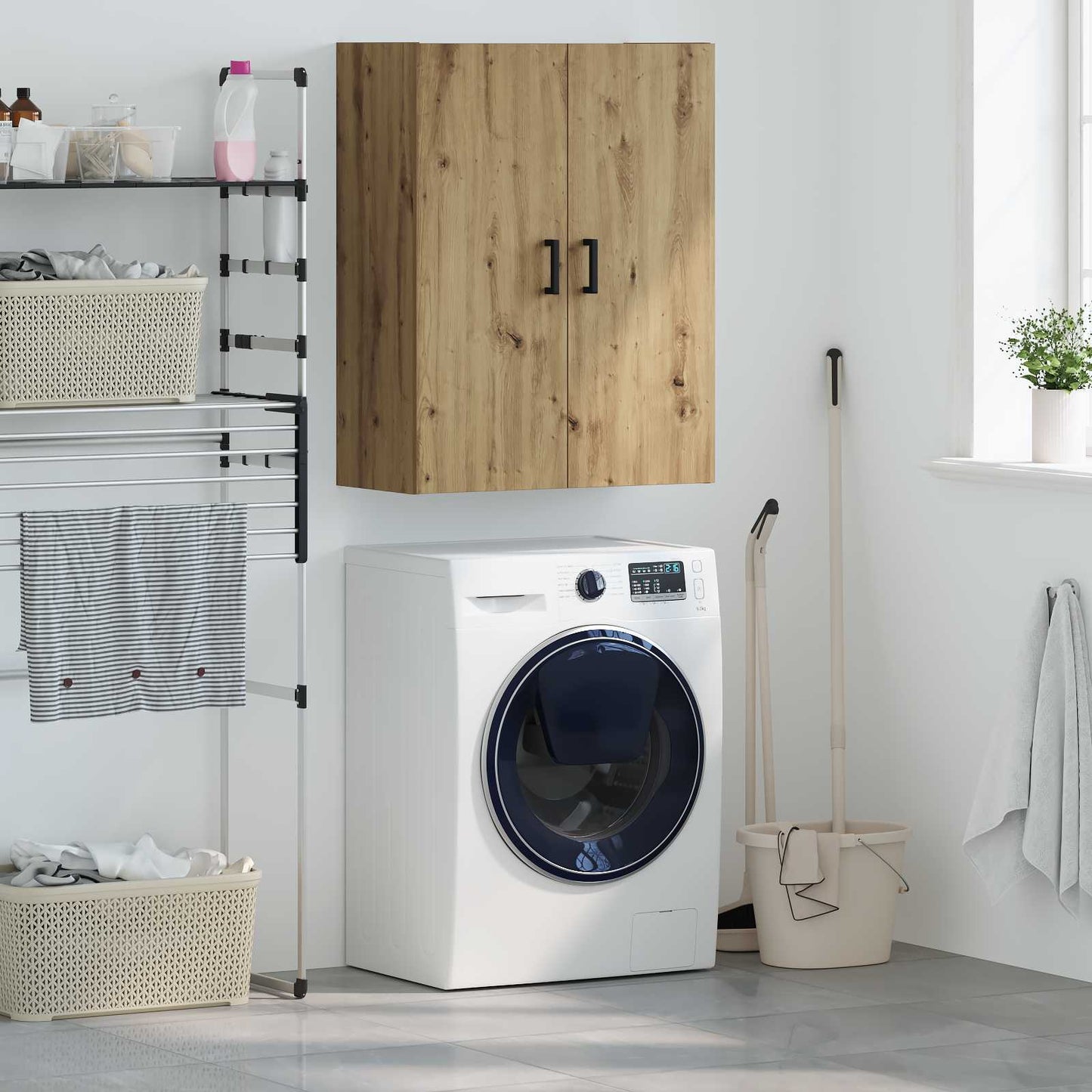 vidaXL Wall Cabinet Artisan Oak 69.5 x 34 x 90 cm Engineered Wood