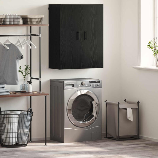 vidaXL Wall Cabinet Black Oak 69.5 x 34 x 90 cm Engineered Wood