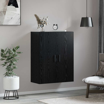 vidaXL Wall Cabinet Black Oak 69.5 x 34 x 90 cm Engineered Wood