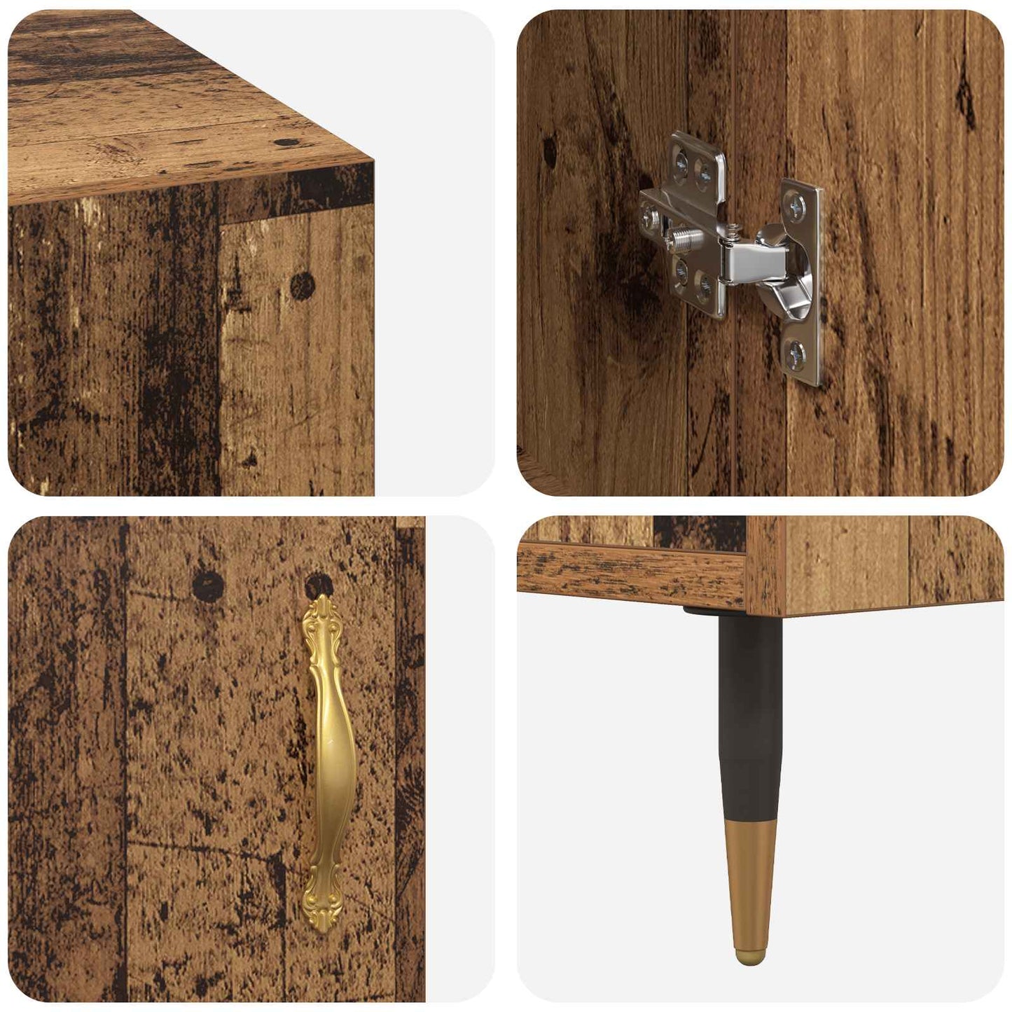 vidaXL Desk with Shelf Old wood 140 x 50 x 75 cm Engineered wood