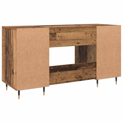 vidaXL Desk with Shelf Old wood 140 x 50 x 75 cm Engineered wood