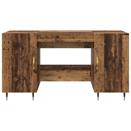 vidaXL Desk with Shelf Old wood 140 x 50 x 75 cm Engineered wood