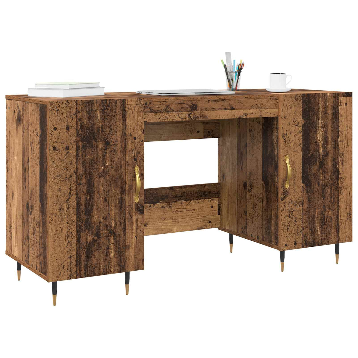 vidaXL Desk Old wood Engineered wood 140 x 50 x 75 cm