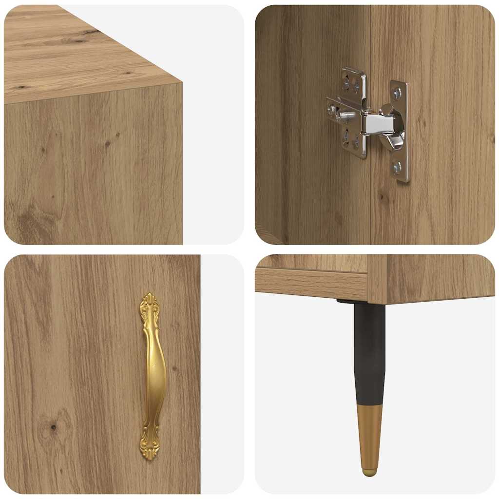 vidaXL Desk with Shelf Artisan oak 140 x 50 x 75 cm Engineered wood