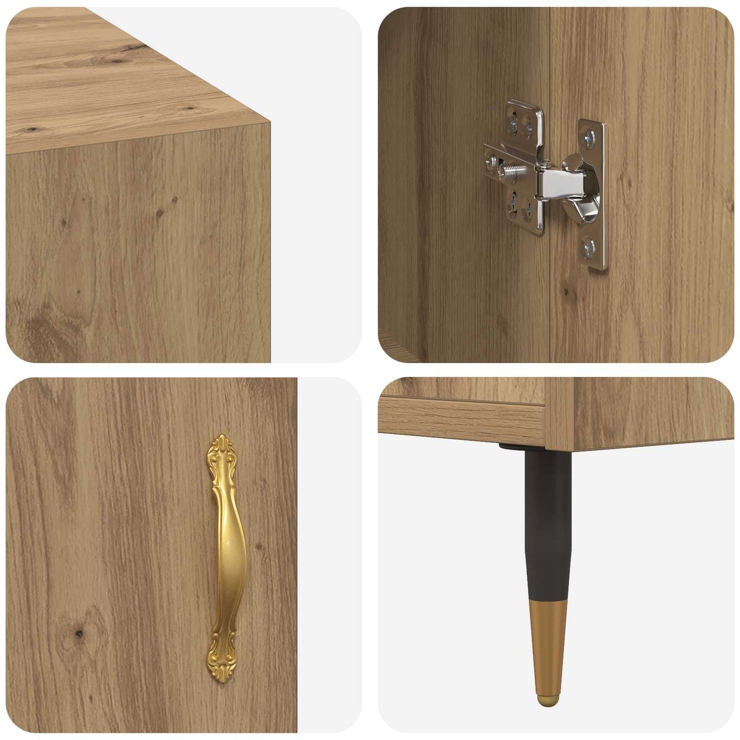 vidaXL Desk with Shelf Artisan oak 140 x 50 x 75 cm Engineered wood