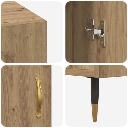 vidaXL Desk with Shelf Artisan oak 140 x 50 x 75 cm Engineered wood