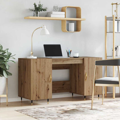 vidaXL Desk with Shelf Artisan oak 140 x 50 x 75 cm Engineered wood