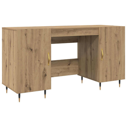 vidaXL Desk with Shelf Artisan oak 140 x 50 x 75 cm Engineered wood