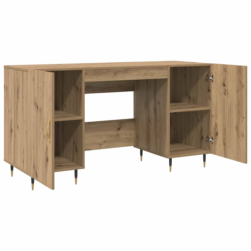 vidaXL Desk with Shelf Artisan oak 140 x 50 x 75 cm Engineered wood