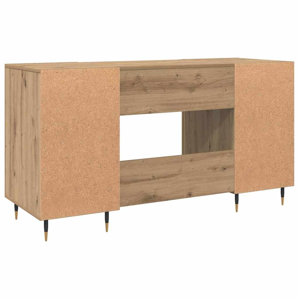 vidaXL Desk with Shelf Artisan oak 140 x 50 x 75 cm Engineered wood