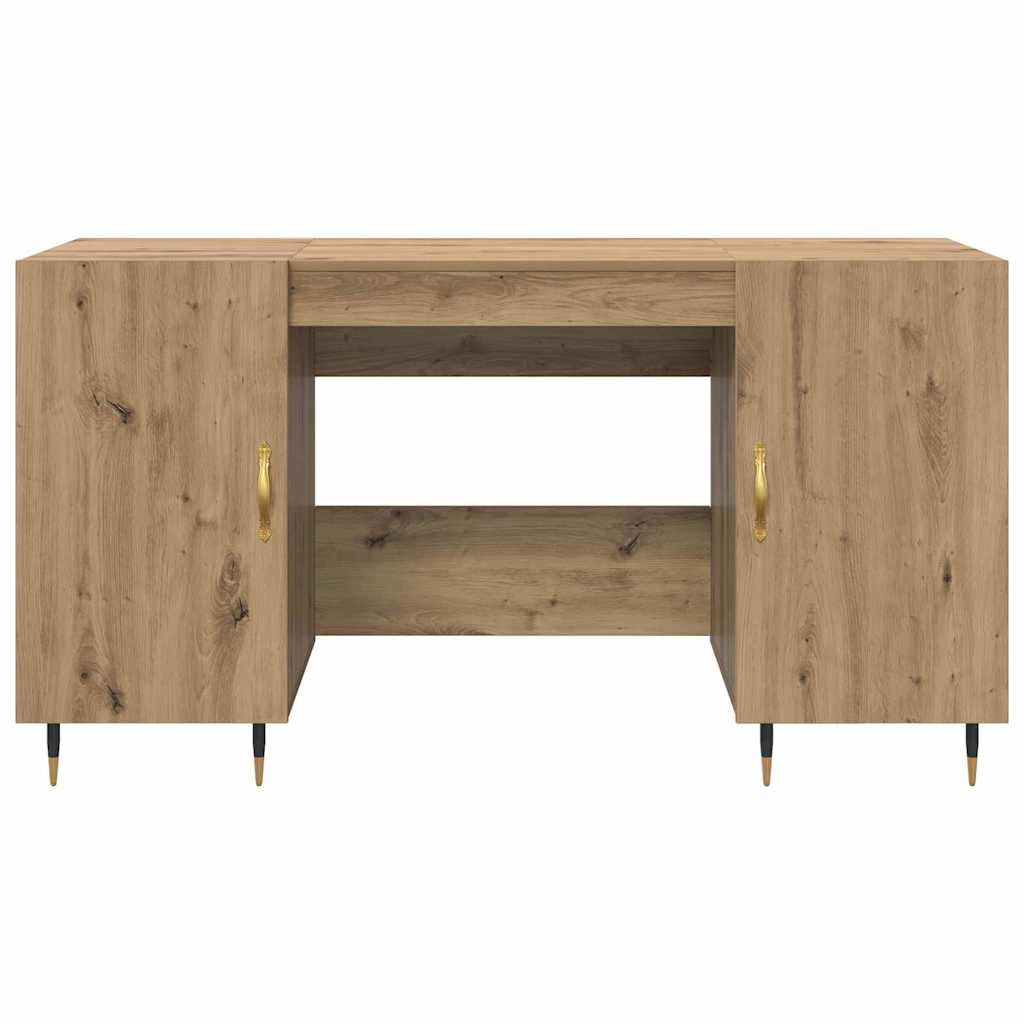 vidaXL Desk with Shelf Artisan oak 140 x 50 x 75 cm Engineered wood