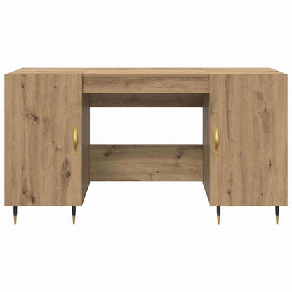 vidaXL Desk with Shelf Artisan oak 140 x 50 x 75 cm Engineered wood