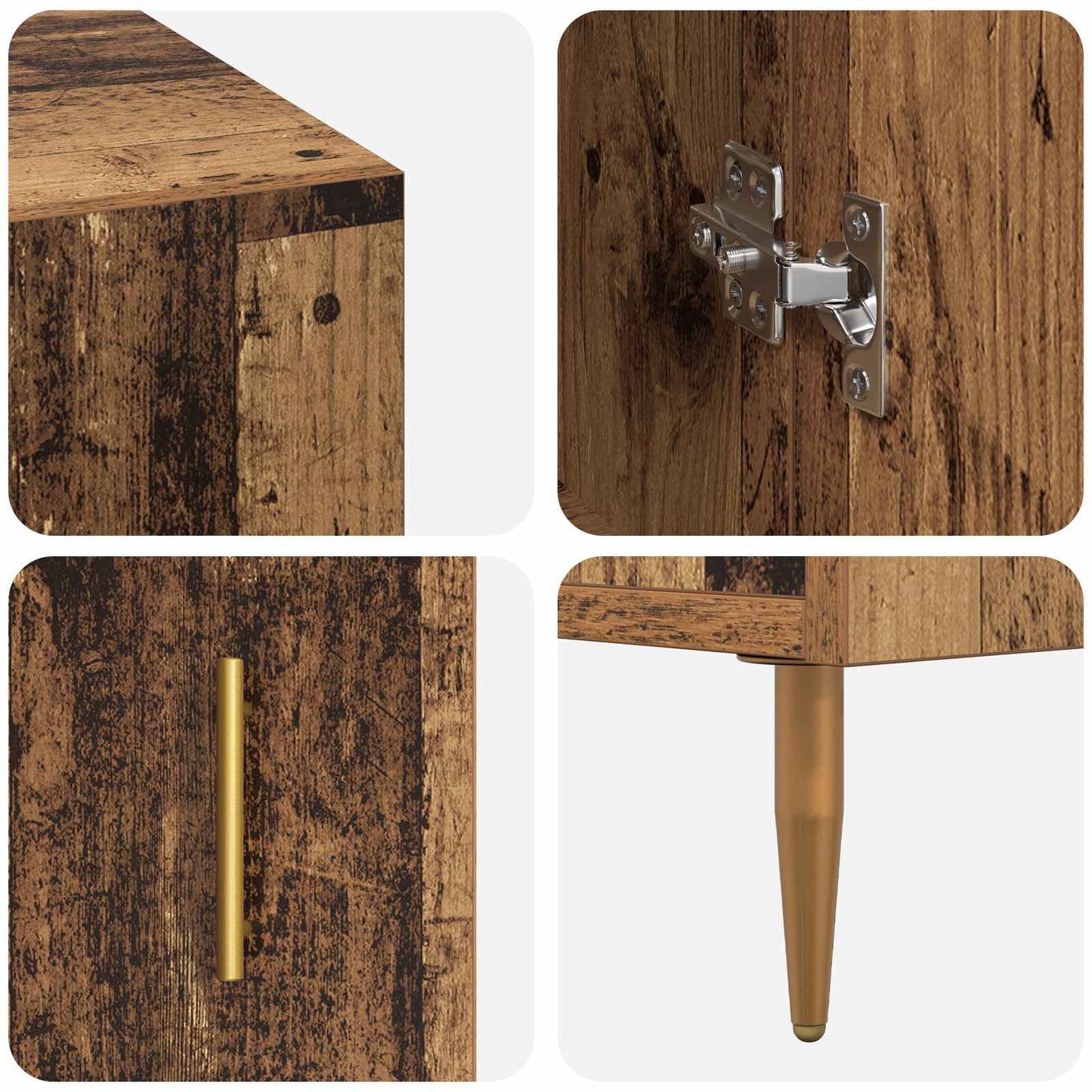 vidaXL Desk with Shelf Old wood 140 x 50 x 75 cm Engineered wood