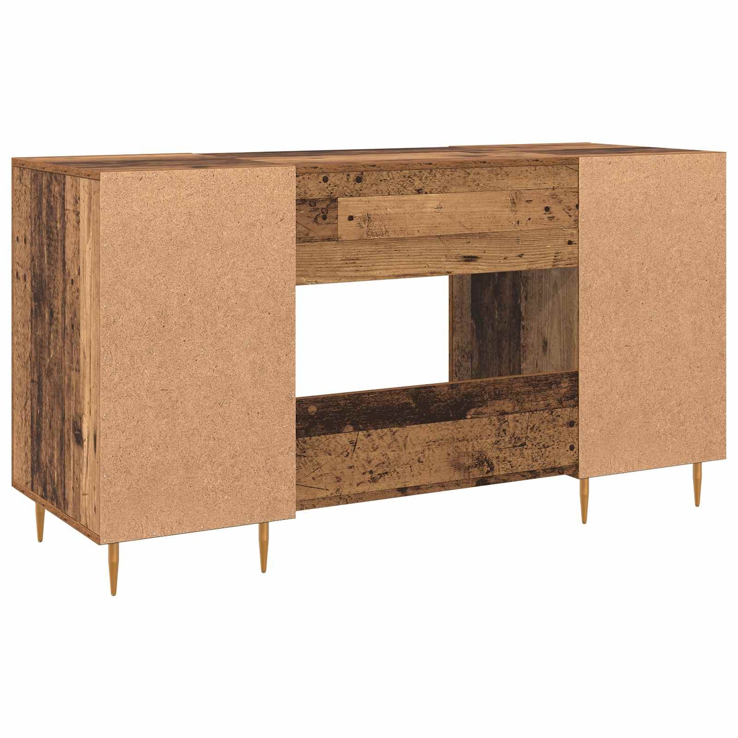 vidaXL Desk with Shelf Old wood 140 x 50 x 75 cm Engineered wood
