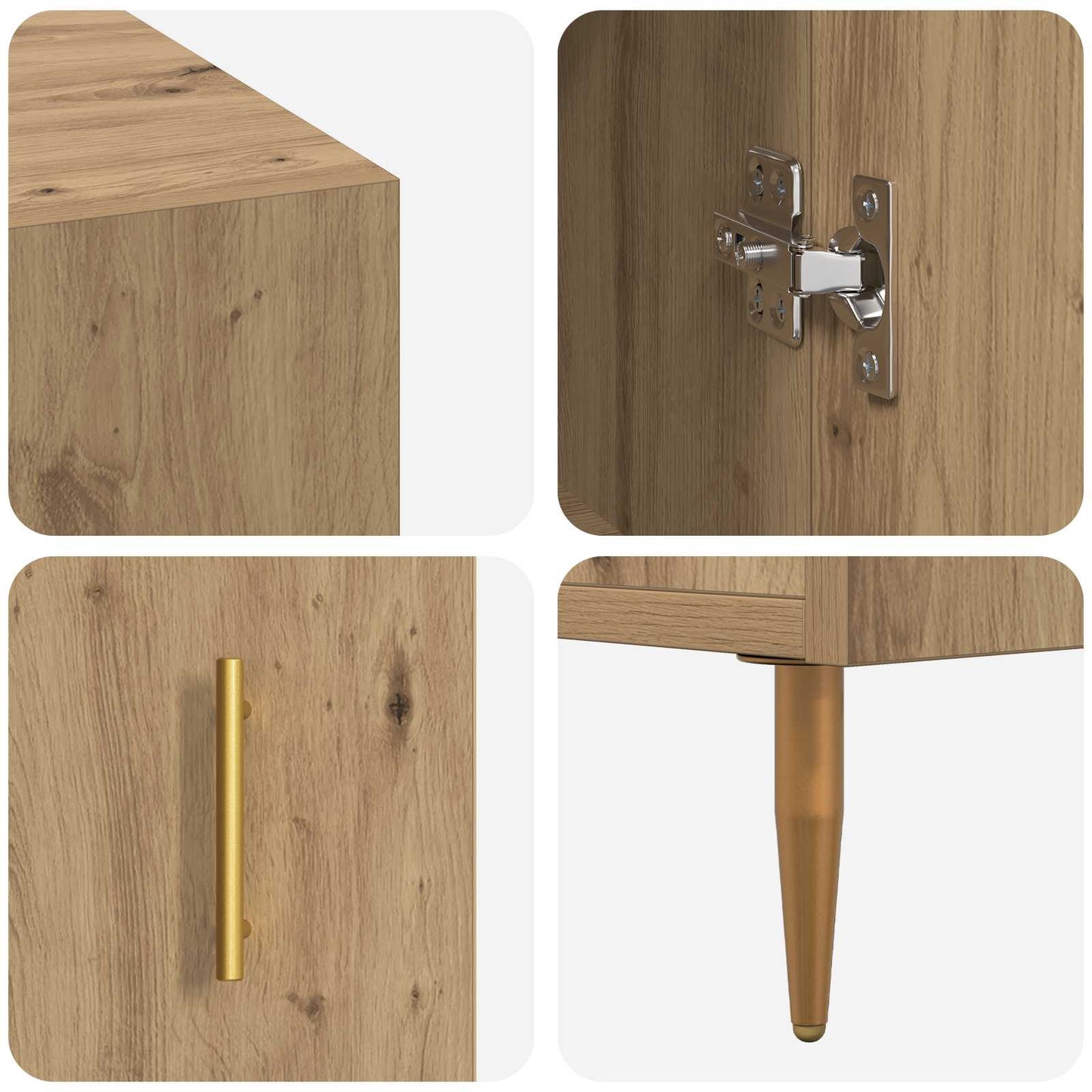 vidaXL Desk with Shelf Artisan oak 140 x 50 x 75 cm Engineered wood