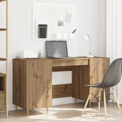 vidaXL Desk with Shelf Artisan oak 140 x 50 x 75 cm Engineered wood