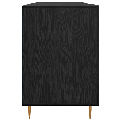vidaXL Desk with Shelf Black oak 140 x 50 x 75 cm Engineered wood