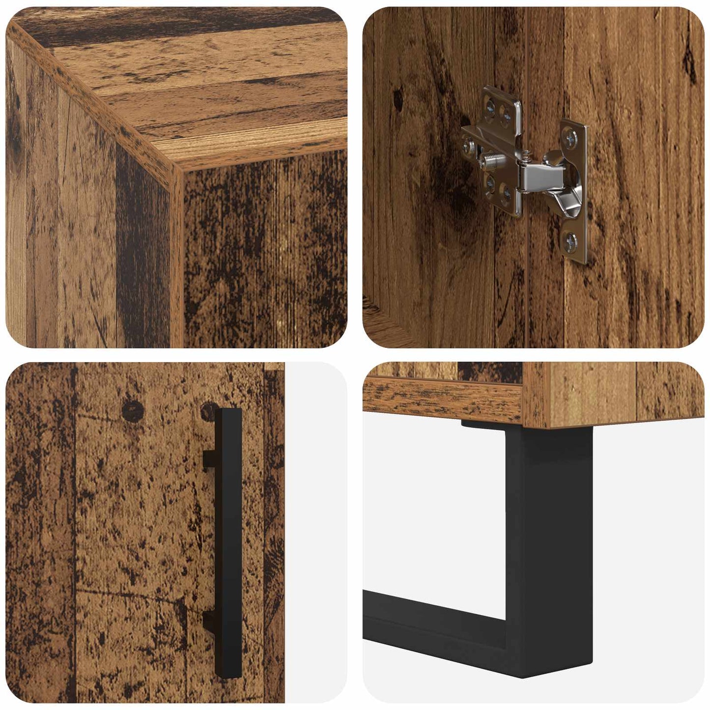 vidaXL Desk with Shelf Old wood 140 x 50 x 75 cm Engineered wood