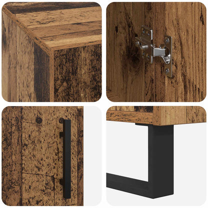 vidaXL Desk with Shelf Old wood 140 x 50 x 75 cm Engineered wood