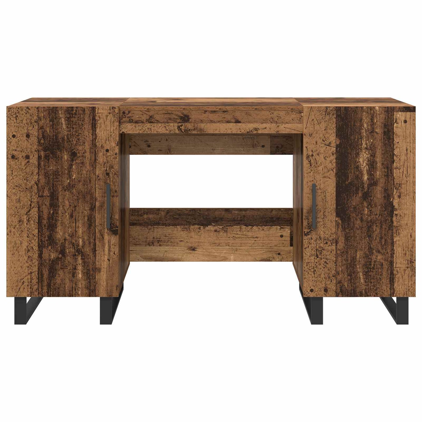 vidaXL Desk with Shelf Old wood 140 x 50 x 75 cm Engineered wood