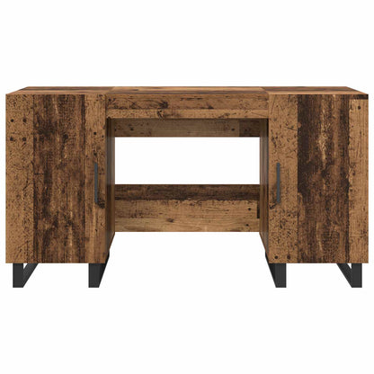 vidaXL Desk with Shelf Old wood 140 x 50 x 75 cm Engineered wood