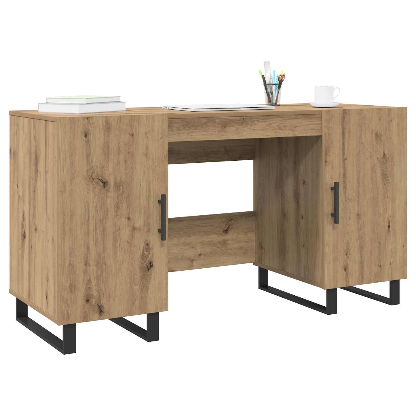 vidaXL Desk Artisan oak Engineered wood 140 x 50 x 75 cm