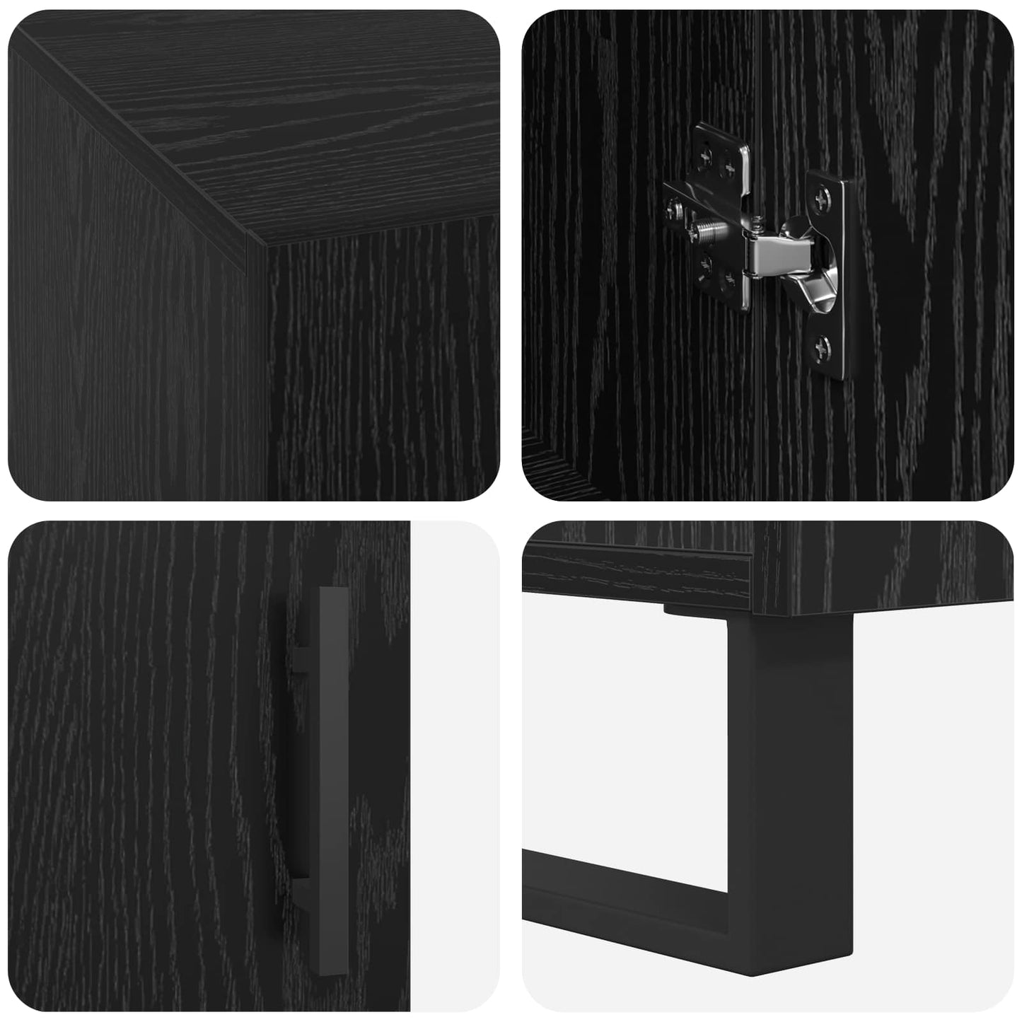 vidaXL Desk Black oak Engineered wood 140 x 50 x 75 cm