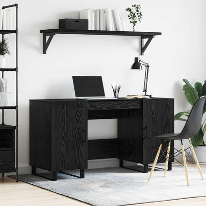 vidaXL Desk Black oak Engineered wood 140 x 50 x 75 cm