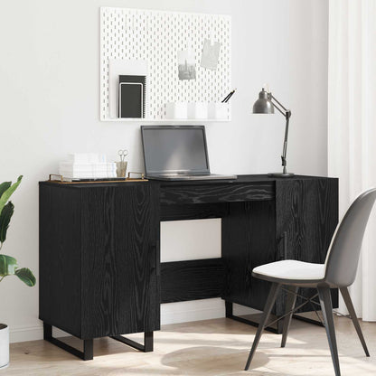 vidaXL Desk Black oak Engineered wood 140 x 50 x 75 cm