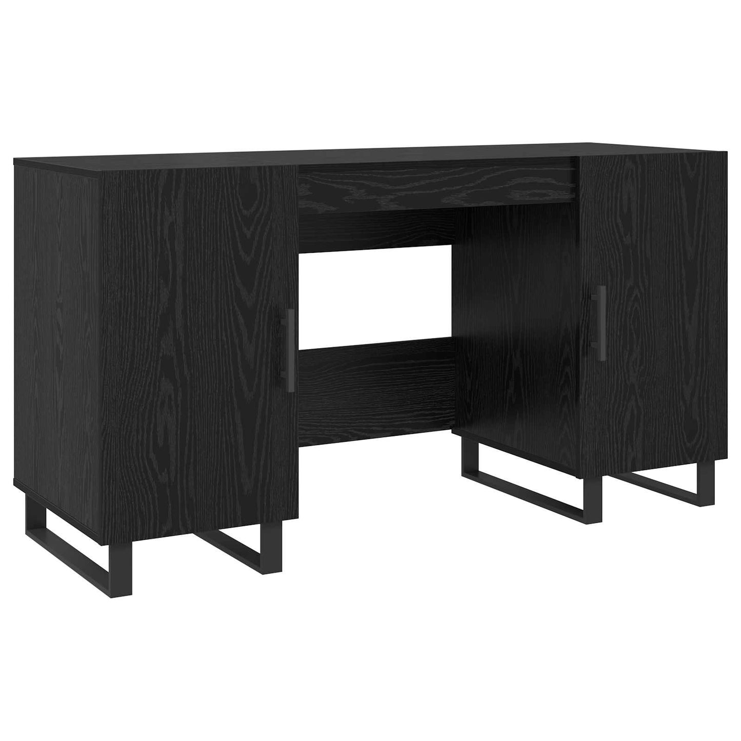 vidaXL Desk Black oak Engineered wood 140 x 50 x 75 cm